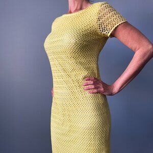 Karl Lagerfeld Paris Yellow Sheath Dress - Size 6